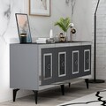 Consola, Olivia, Karya, 150x40x79 cm, PAL , Antracit / Argintiu