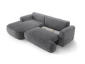Coltar extensibil stanga 5 locuri, modular, cu lada depozitare, Ella, Micadoni Home, 271x174x94 cm, tesatura structurata chenille, gri