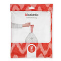 Set 40 saci de gunoi, Brabantia, PerfectFit, marimea B, 5 L, nailon, alb