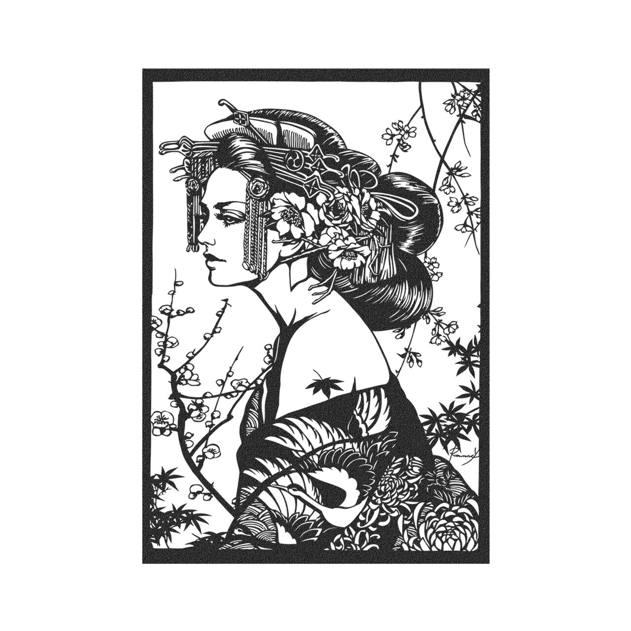 Decoratiune de perete, RT-NMD-006, Dimensiuni: 58,5 x 41 cm, Negru — imaginea 2