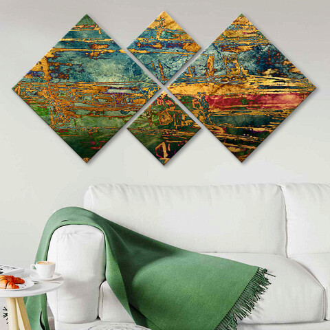 Set 4 tablouri decorative, 4MDF10944245, MDF, Imprimat UV, Multicolor