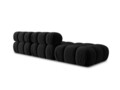 Canapea modulara 4 locuri cotiera stanga, Bellis-51, Micadoni Home, 282x94x70 cm, catifea, negru