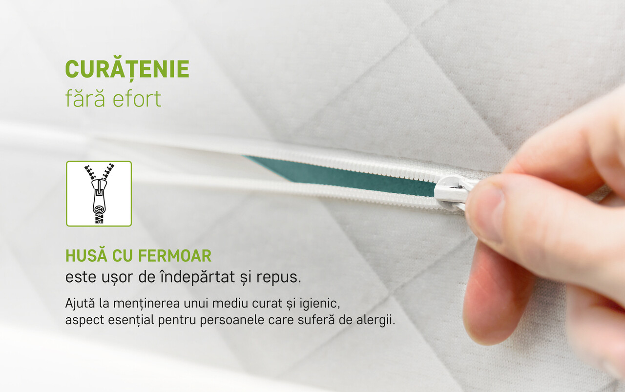 Saltea SuperOrtopedica Green Future KONFORTA Max Plus 25 cm, 160x190x25cm, Spuma poliuretanica elastica, Husa detasabila, lavabila, matlasata, hipoalergenica, Reversibila, Medie Ferma - imagine 8
