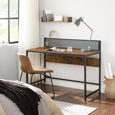 Birou, vasagle, 120 x 94 x 60 cm, otel/pal, maro rustic