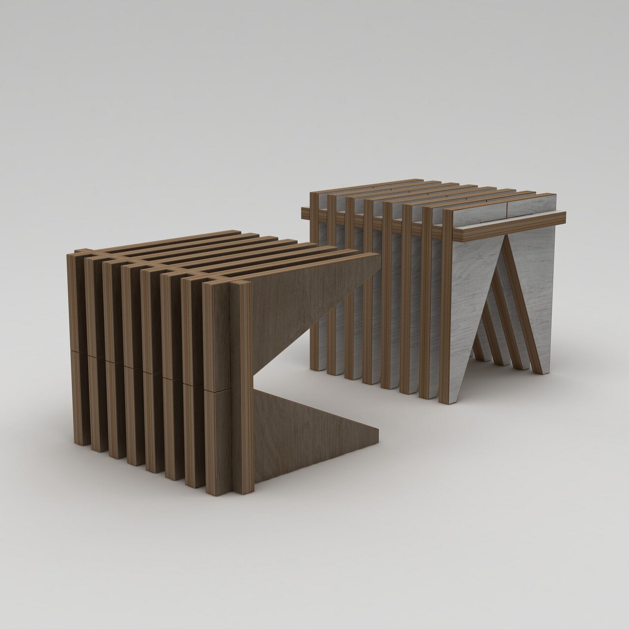 Scaun, Hanah Home, Sella, 51x40x40 cm, 100% BIRCH PLYWOOD, Lemn natural