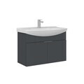 Dulap de baie cu chiuvetă, Hanah Home, Purus 80, Antracit mat