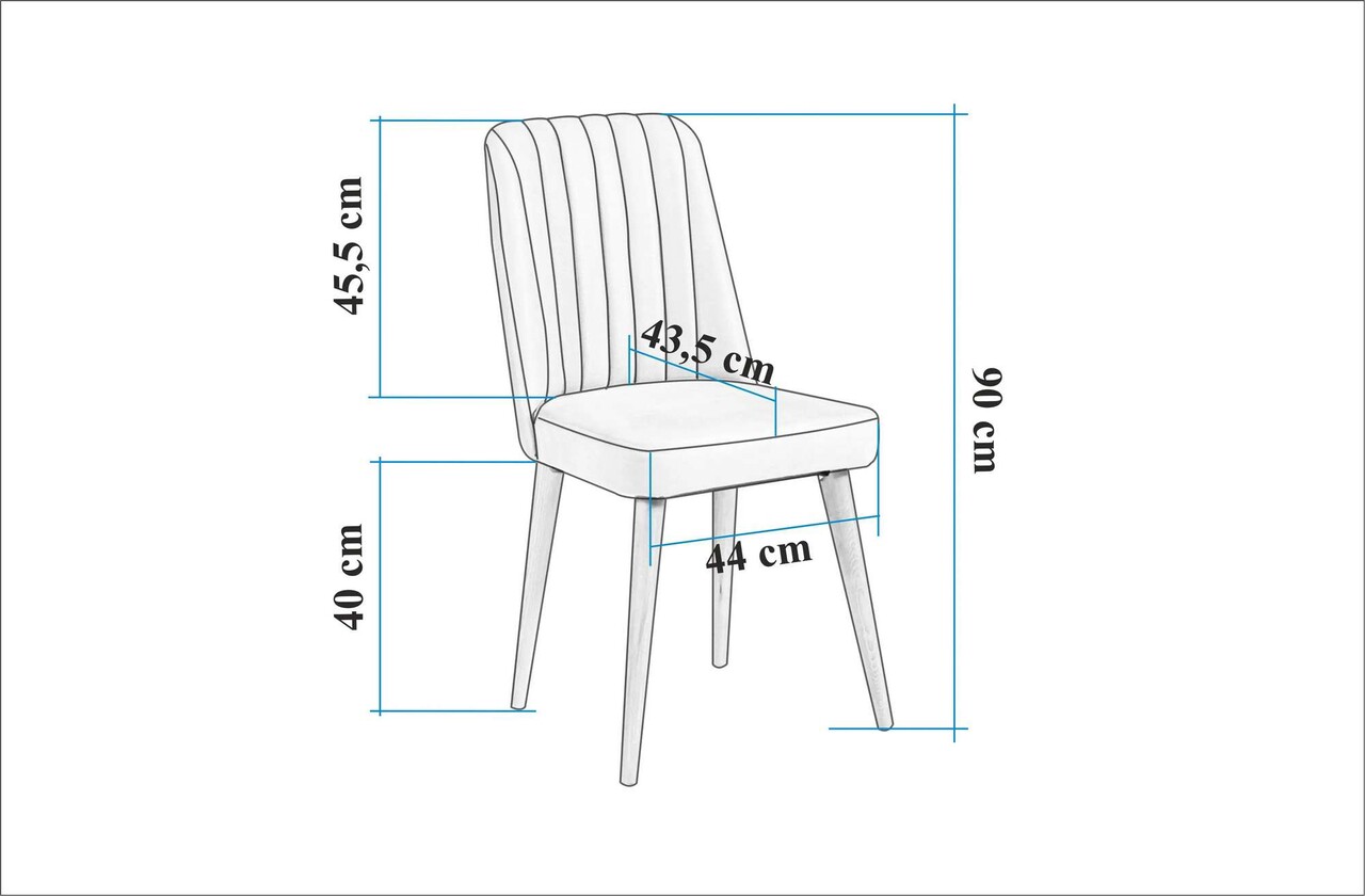 Scaun, Hanah Home, Vina 1005, 47x90x44 cm, PAL, Nuc / Albastru închis