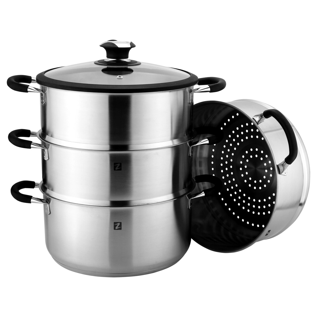 Set 5 piese pentru gatit la aburi, inox, 28cm/7,6L - Zokura - imagine 2
