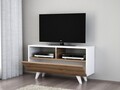 Comoda TV, Furny Home, Novella K3, 90 x 50.6 x 29.5 cm, pal melaminat, alb/nuc