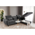 Coltar extensibil dreapta 4 locuri ELTAP, Foble, 267x196x100 cm, lemn/poliester, gri inchis
