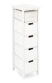 Comoda cu 5 sertare Leonie, Bizzotto, 26x32x98 cm, lemn de paulownia/MDF, alb
