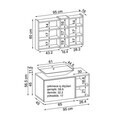 Set Dulap de Baie cu Chiuvetă și Oglindă (2 Piese), Hanah Home, 2480, MDF, Pin Atlantic / Alb