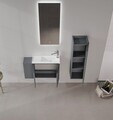 Set Dulap de Baie cu Chiuvetă și Oglindă (2 Piese), Hanah Home, Ferla 80, Antracit mat