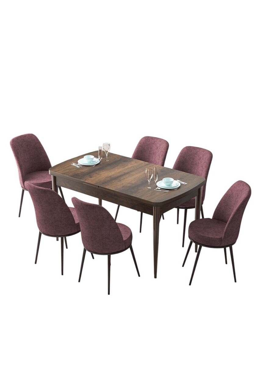 Set masa extensibila si scaune, Hanah Home, Zen, Baroc / Roz Păfuit - view 2