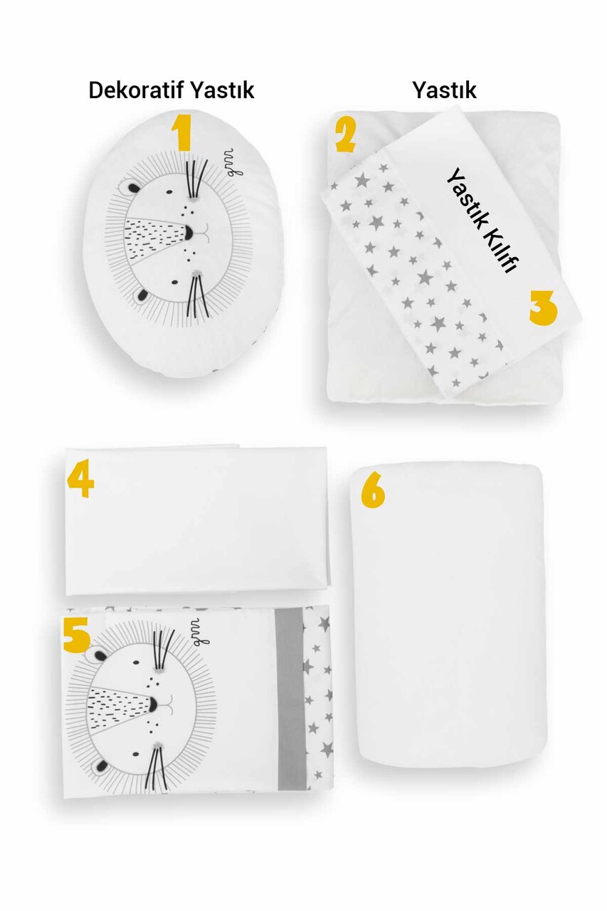 Set de dormit pentru bebelusi cu protectie laterala, Wallxpert, Park, Gri - imagine 2