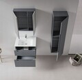 Set Dulap de Baie cu Chiuvetă și Oglindă (2 Piese), Hanah Home, Messina 65 v2, Antracit mat