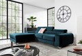 Coltar extensibil stanga 3 locuri ELTAP, LT-40NU, Grayson, 278x205x92 cm, lemn/poliester, albastru inchis
