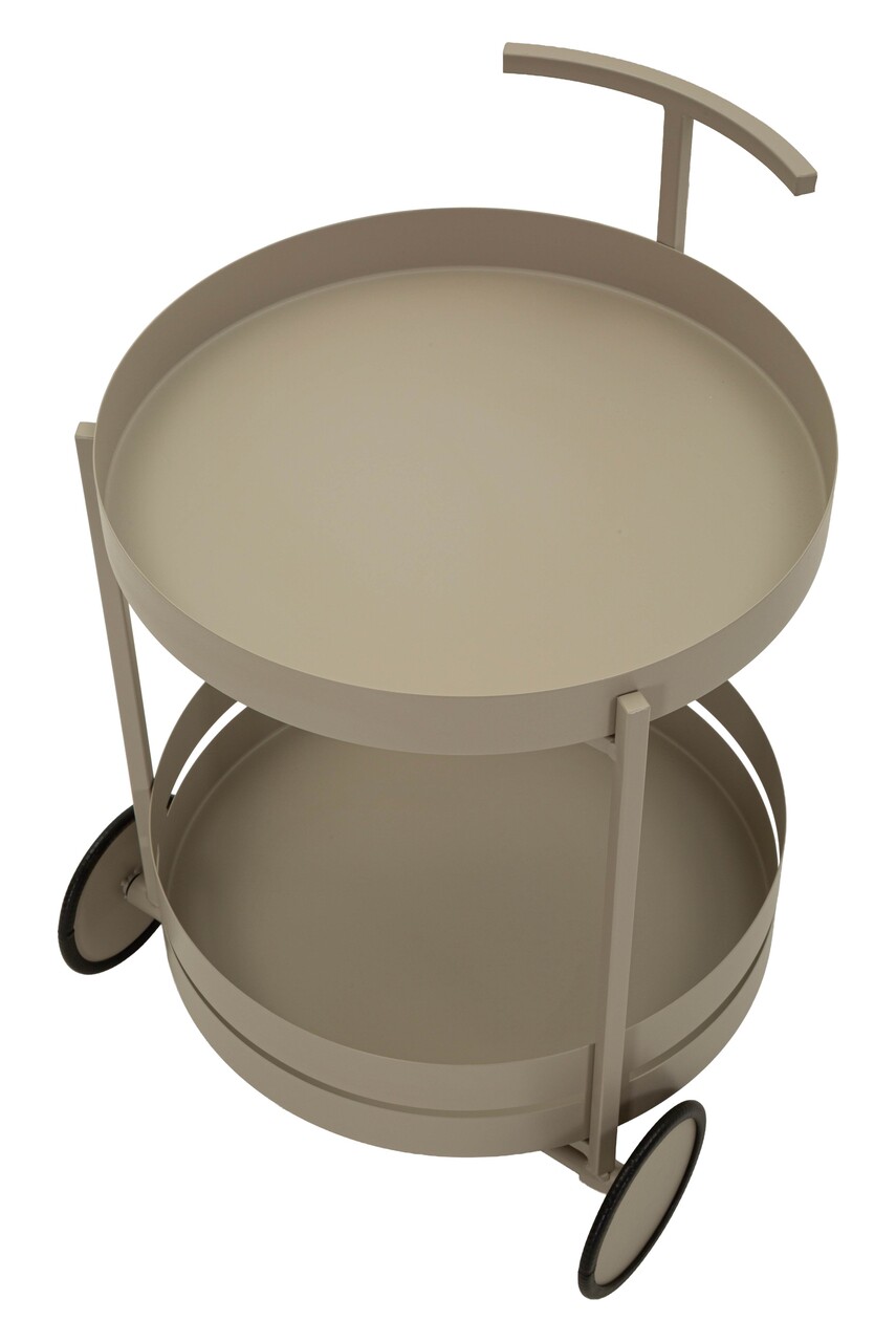 Carucior pentru servire, Mauro Ferretti, Saturn, 40x49.5x61 cm, metal, gri dove - imagine 6