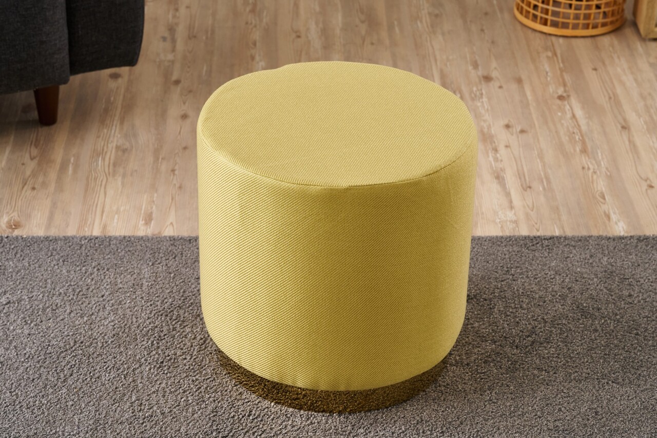 Taburet, Atelier del Sofa, 825BLC5152, Lemn, Galben - view 2