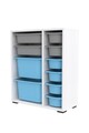 Dulap multifunctional, Estella, Zen 2D2K6U, Alb / Gri / Albastru