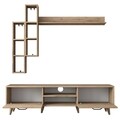 Comoda TV cu 3 rafturi, Wren, M16 - 405, pal melaminat, nuc