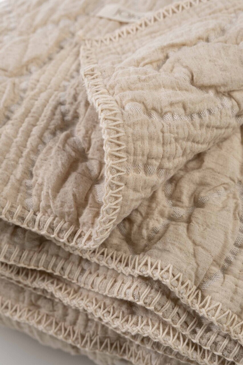 Cuvertura matlasata dubla, L'essentiel Maison, Helen, AMESTEC DE BUMBAC ȘI IN, Natural — imaginea 3