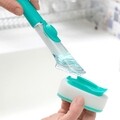 Perie vase cu dozator detergent InnovaGoods Cleasy, capete interschimbabile, 26 cm, 50 ml