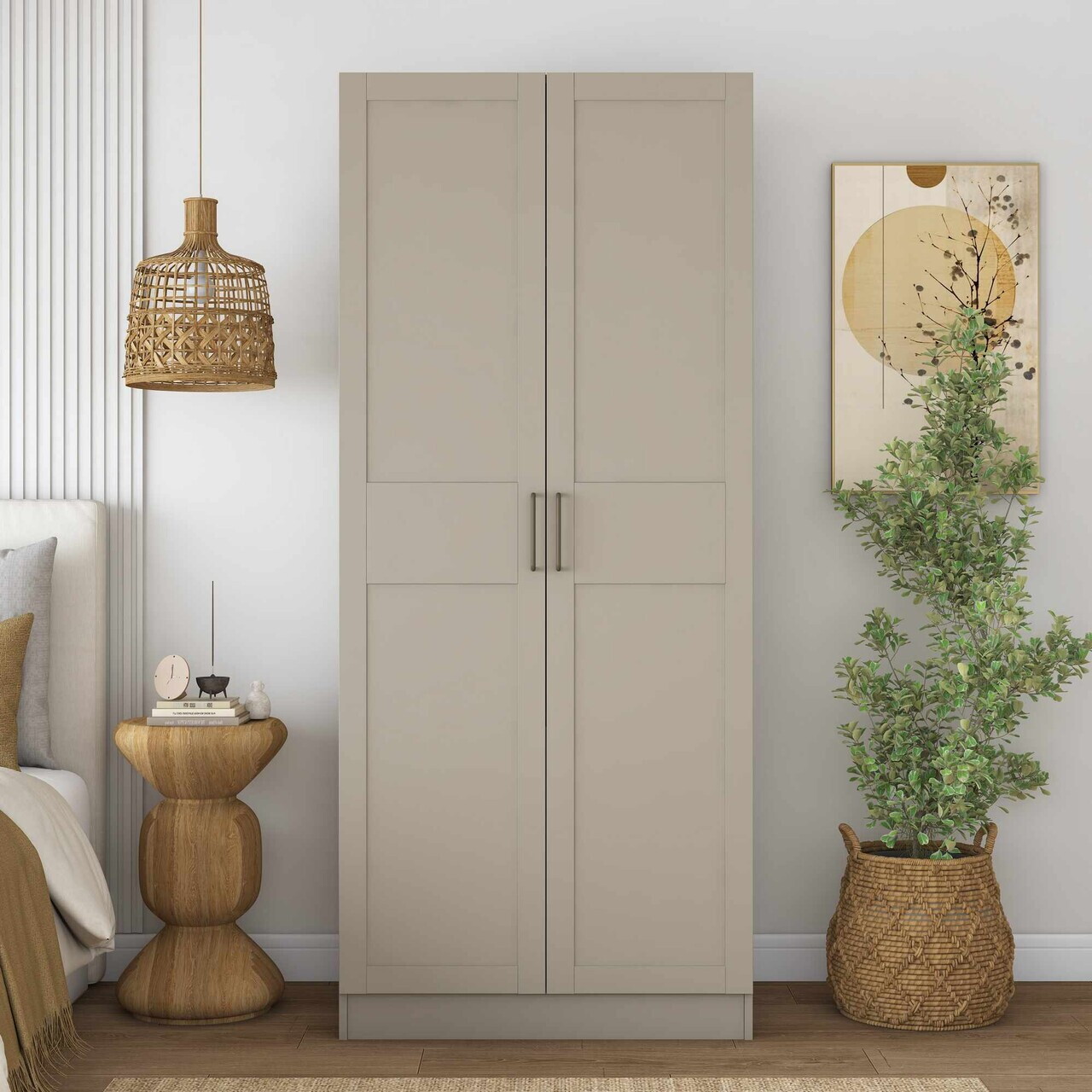 Dulap pentru haine, Hanah Home, BA288, 90x210x57.5 cm, Gresie — imaginea 3