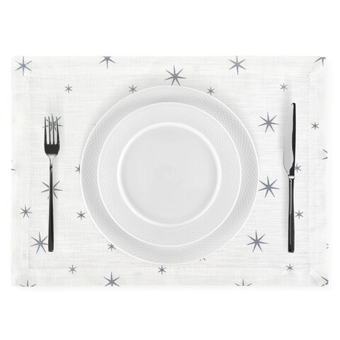 Suport pentru farfurie shiny stars, decomex, 35x50 cm, bumbac, argintiu