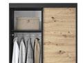 Dulap pentru haine ELTAP, Esville II, 120x60x220 cm, MDF/ABS, negru/stejar