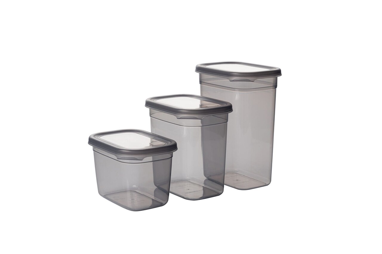 Set recipiente depozitare, Hermia, 964FRM5339, Dimensiune: 14 x 14 x 10 cm / 1150 ml (5 bucăți), Antracit - view 2