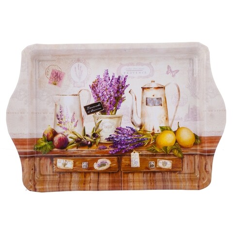 Tava pentru servire Lavender Cafe, Creaciones Meng, 21.5x14.5 cm, metal