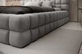 Pat tapitat cu somiera si lada depozitare, 160x200 cm, ELTAP, BE-DIZ-MET-03AMO, Dizzle, metal/poliester, gri deschis