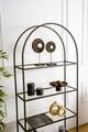 Corp biblioteca, Caliente, Mona, 80x175x30 cm, STICLA CALITA TRANSPARA, Negru
