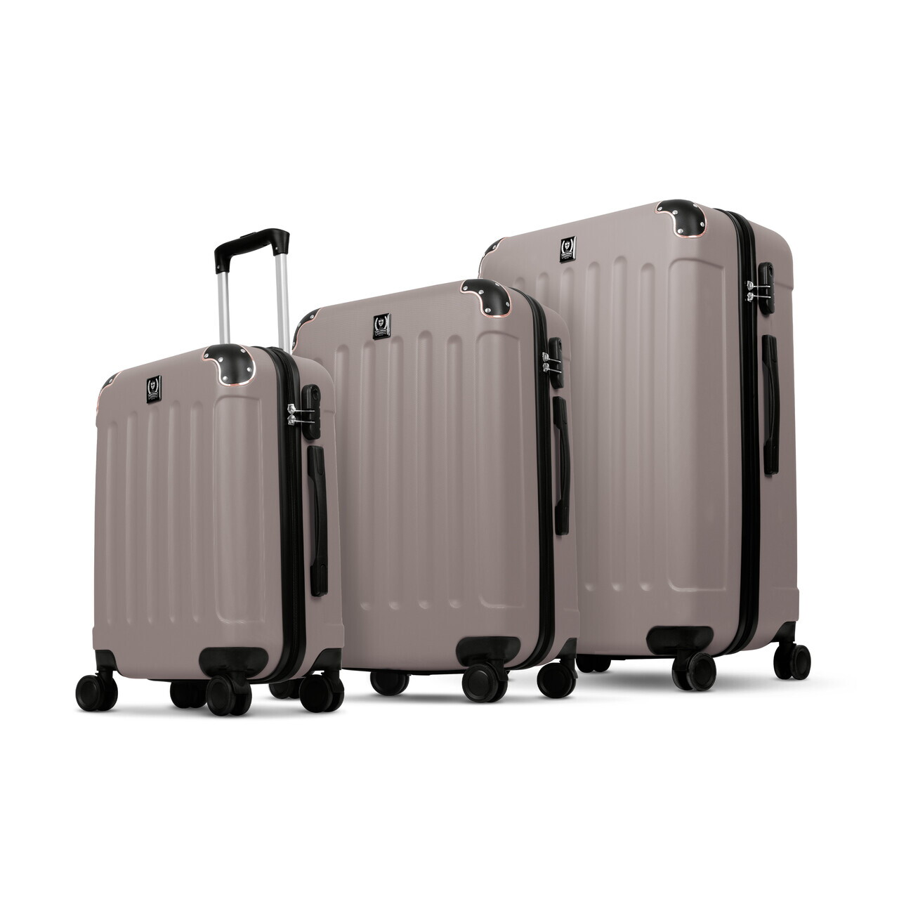 Set troler, 3 piese Swiss Hufeisen, 42 L / 65 L / 99 L, plastic, taupe