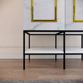 Dulap pentru haine, Comforty, Martin 3, 126x200x50 cm, Alb / Negru / Auriu