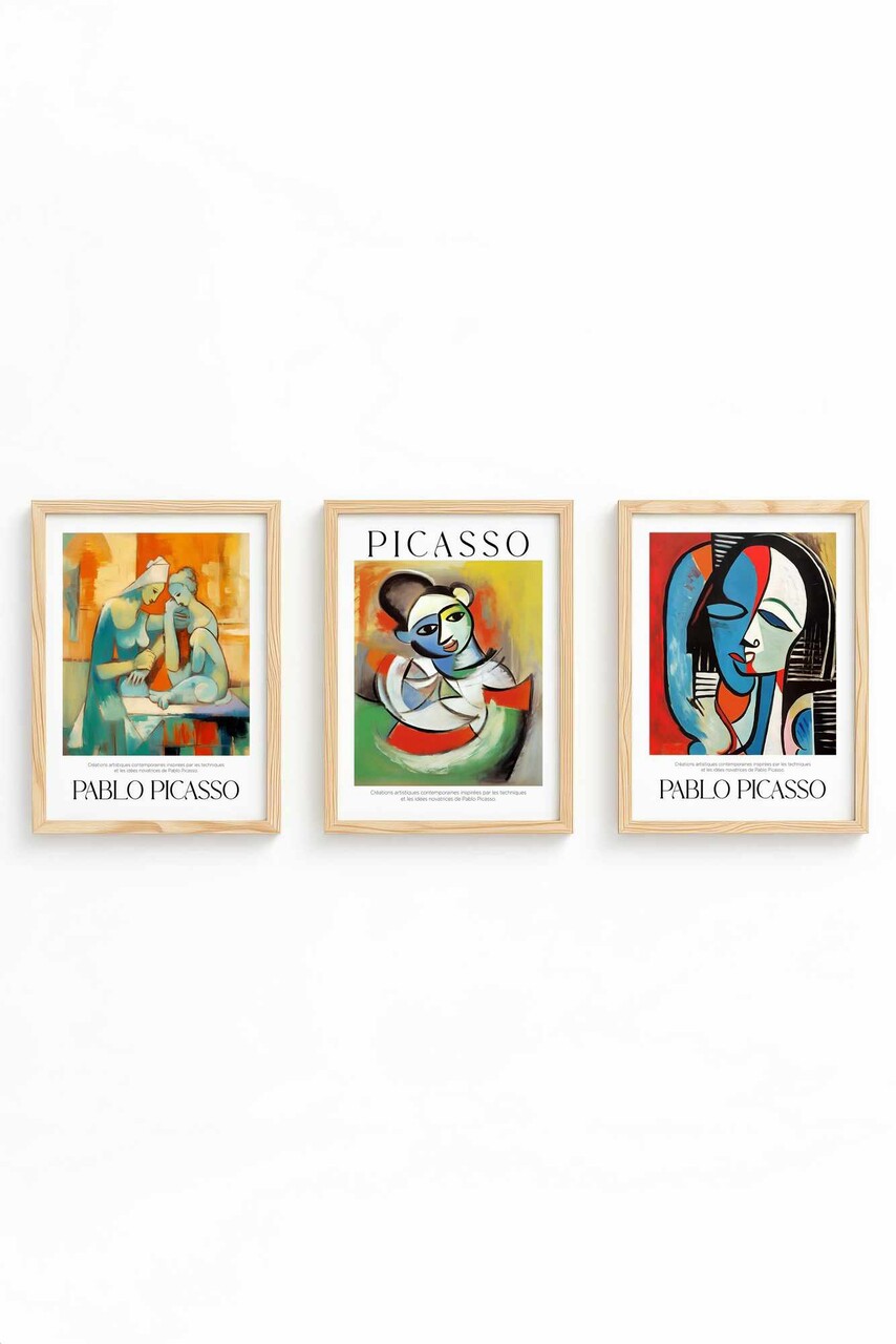 Set 3 tablouri decorative, Huhu543, Cadru: 100% LEMN MASIV (Grosime: 2 cm), Multicolor - view 2