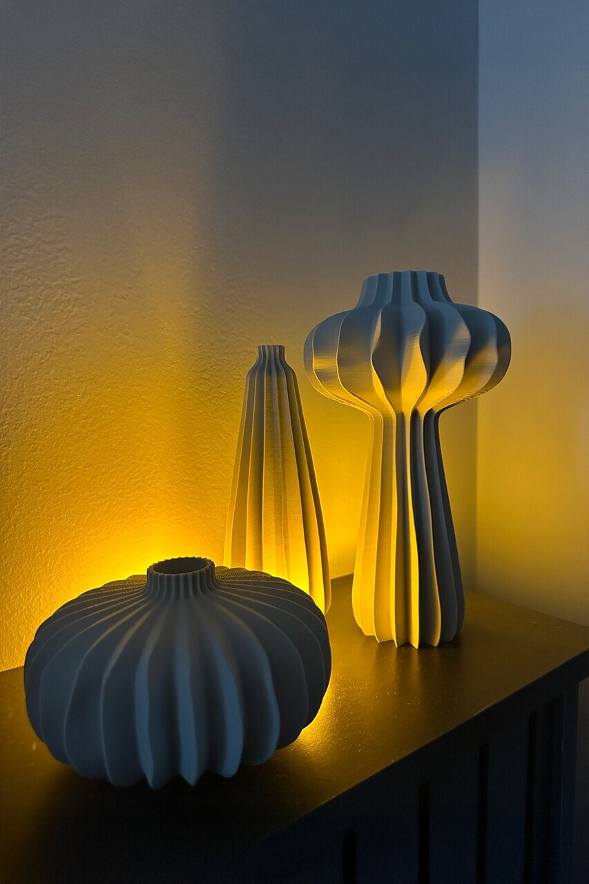 Set de vaze, Wabi Sabi, Bioplastic, Alb — imaginea 2