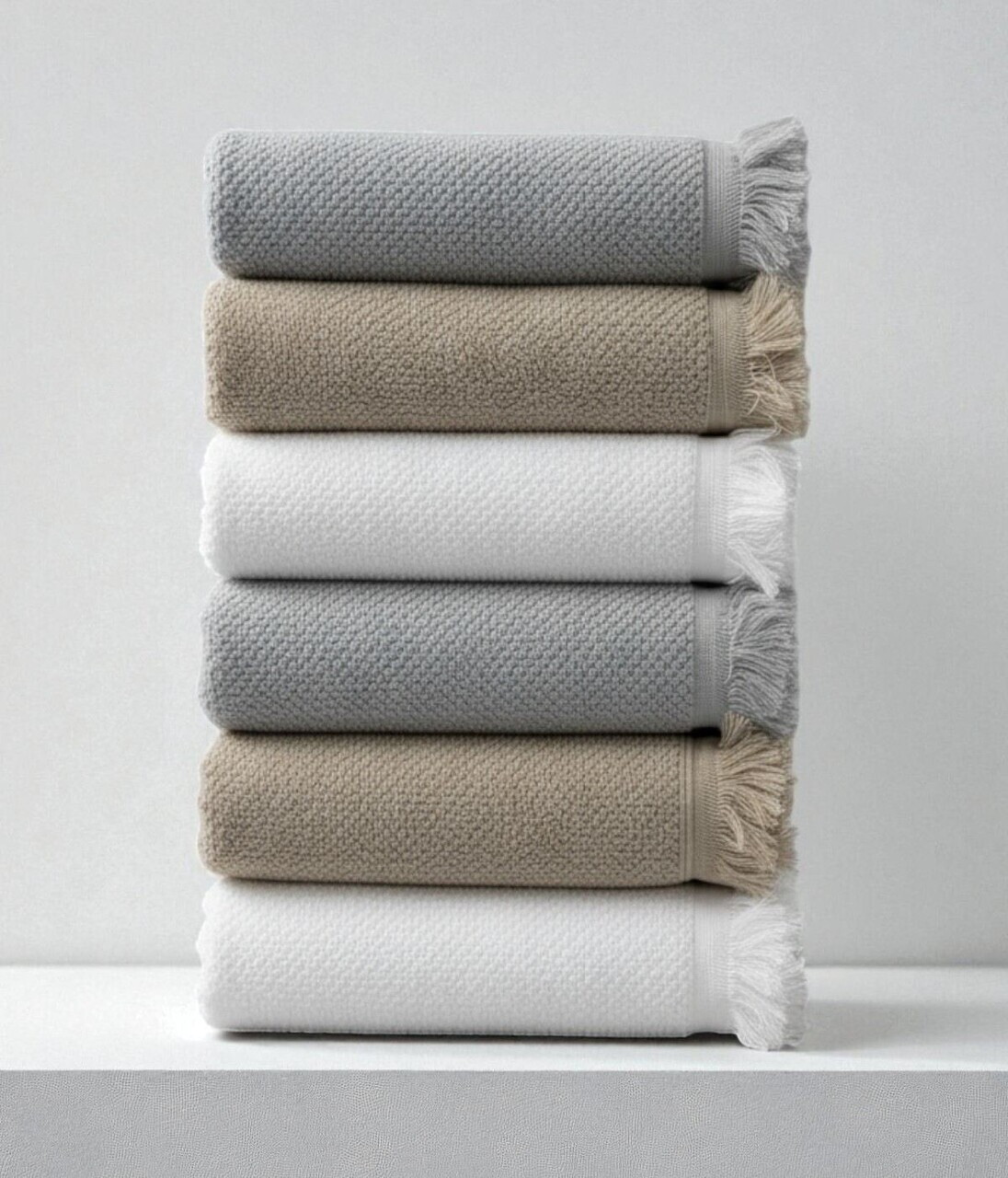 Set prosoape L'essentiel Maison Jelena Bumbac White / Beige / Grey