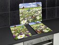 Set 2 protectii pentru aragaz Maximex, Summer, 52x30 cm, sticla, multicolor