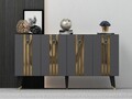 Consola, Olivia, Isil, 150x80x40 cm, PAL , Antracit / Aur