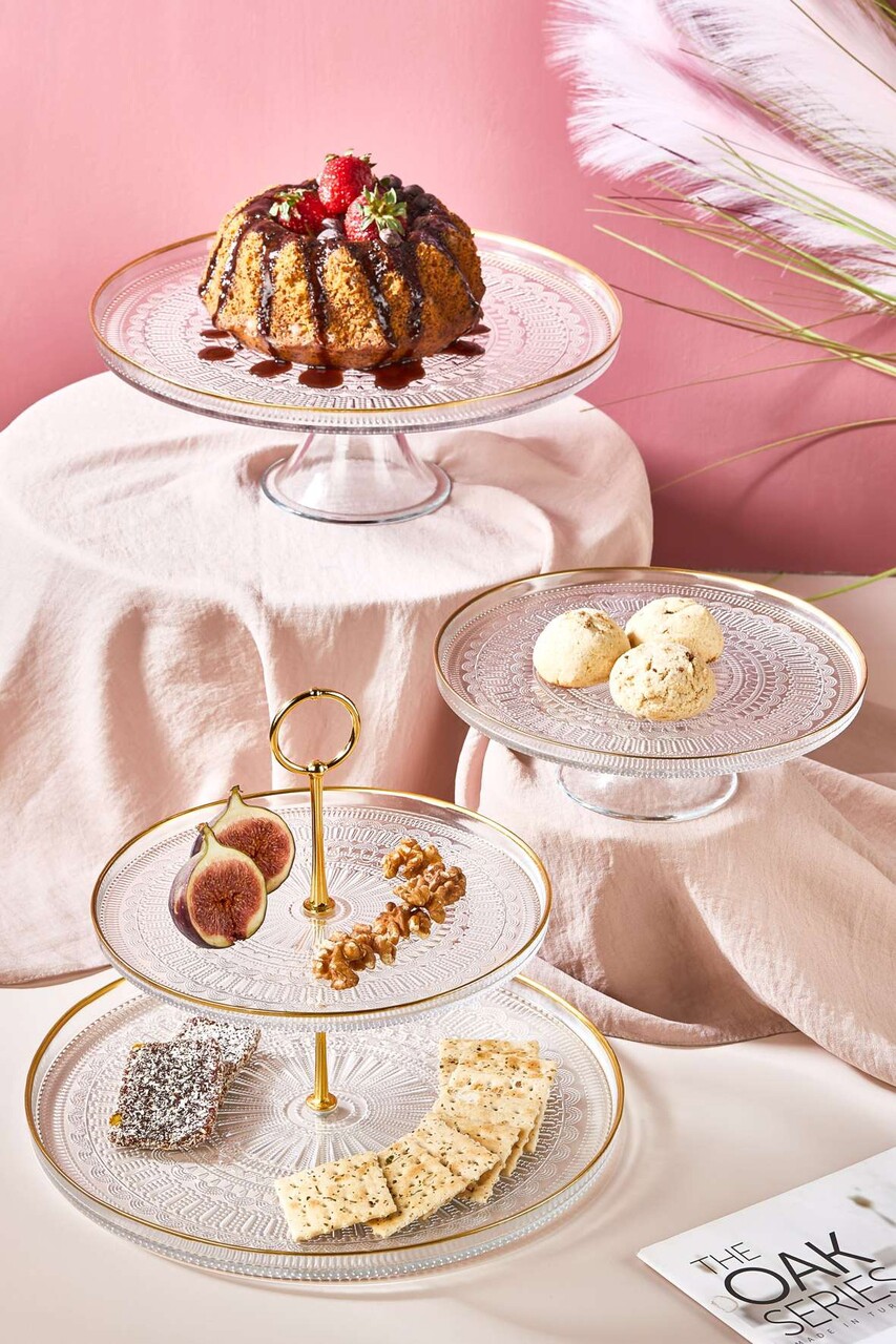 Set servire alimente, Hermia, 337GLZ1119, Suport: 28 cm (1 bucată), Transparent - imagine 2
