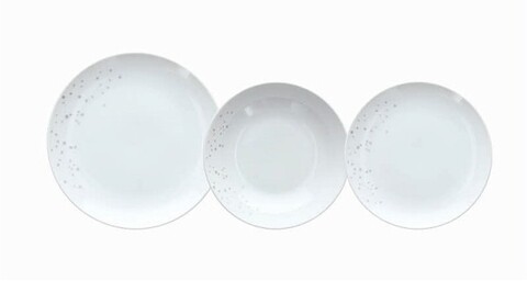 Serviciu de masa, 18 piese, Tognana, Metropolis Dream Argento, portelan, alb/argintiu mezoni.ro