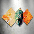 Set 4 tablouri decorative, 4MDF1050822, MDF, Imprimat UV, Multicolor