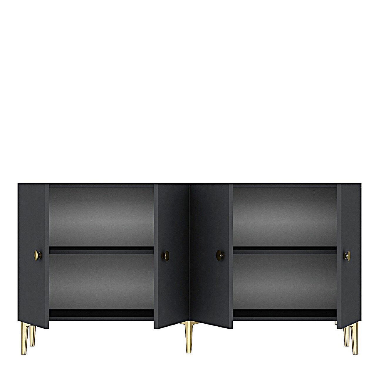 Consola, Hanah Home, Simple 150, 150x75x32 cm, Antracit / Aur - view 7