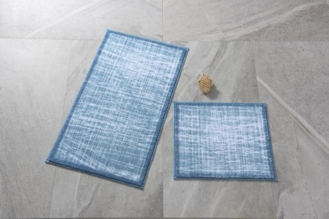 Set 2 covorase de baie Confetti, Confetti, 50×57 cm/57×100 cm, albastru 50x57 imagine noua 2022