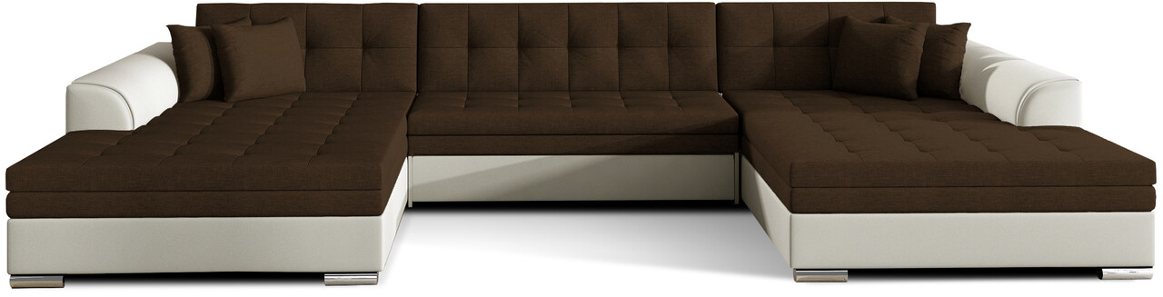 Coltar extensibil 5 locuri, ELTAP, Vento, 359x165x87 cm, lemn/poliester, maro/bej - 2 | YEO