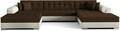 Coltar extensibil 5 locuri, ELTAP, Vento, 359x165x87 cm, lemn/poliester, maro/bej