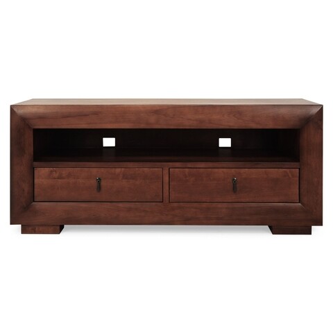 Comoda TV cu 2 sertare, Luvru, L.160 l.50 H.67, mdf/pal/furnir de fag, maro
