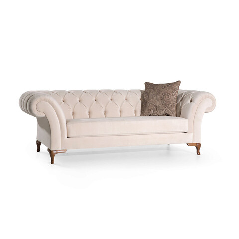 Canapea 2 locuri, ndesign, 291nds1114, lemn, crem